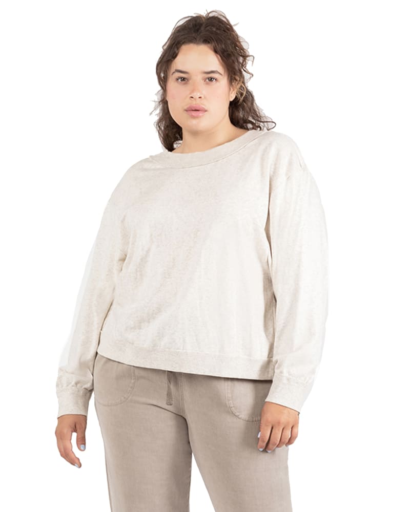 Plus size model wearing Ilana Open Back Top by Dex Plus | Dia&Co | dia_product_style_image_id:183997